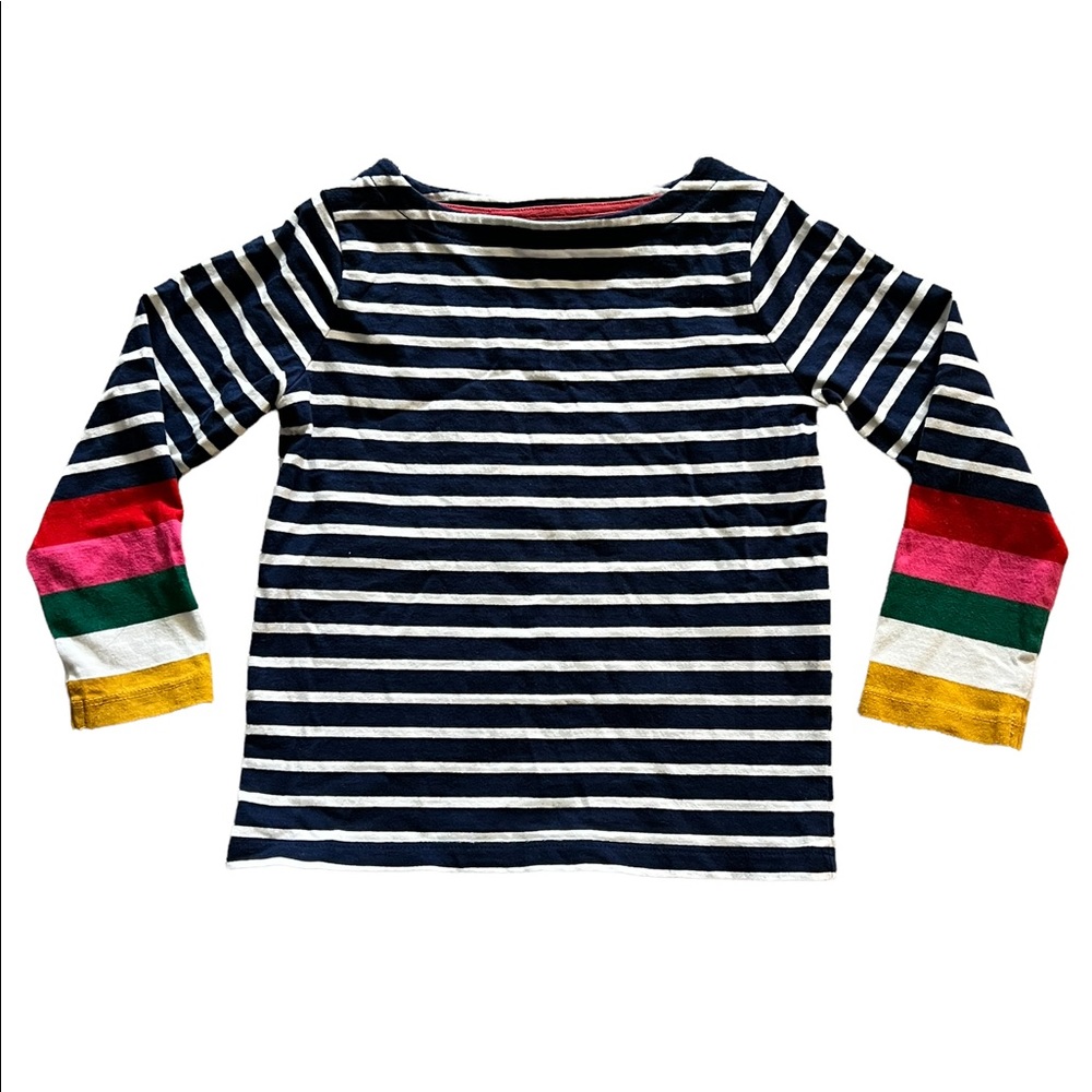Min Boden Stripped Color Block Tee Long Sleeve Girls 3-4y